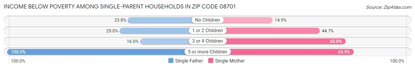 Income Below Poverty Among Single-Parent Households in Zip Code 08701