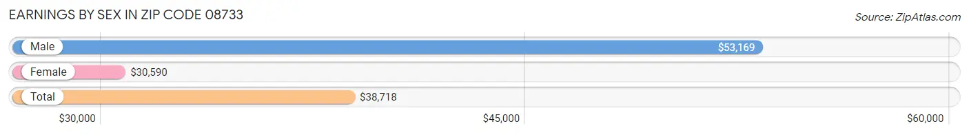 Earnings by Sex in Zip Code 08733