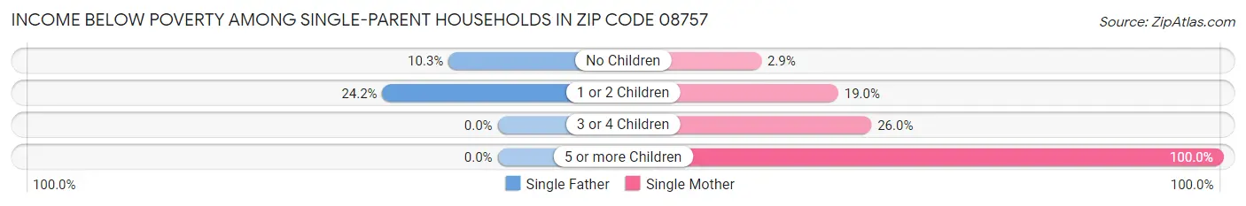 Income Below Poverty Among Single-Parent Households in Zip Code 08757