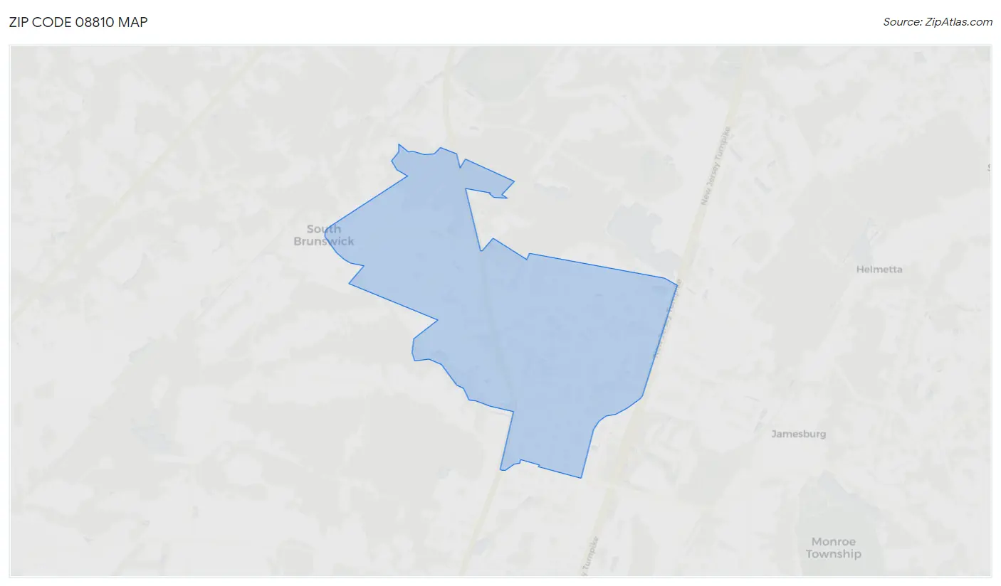 Zip Code 08810 Map