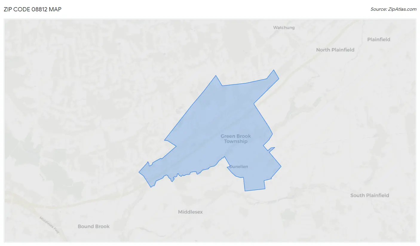 Zip Code 08812 Map