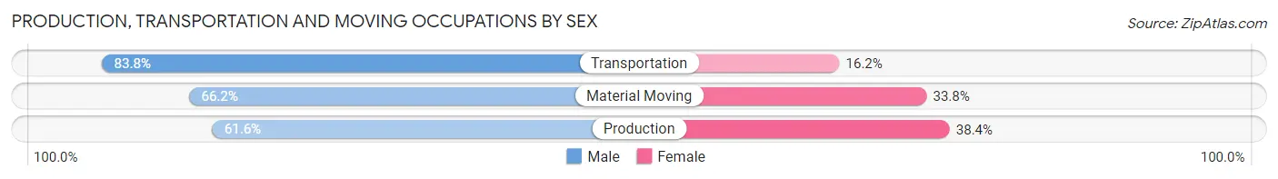 Production, Transportation and Moving Occupations by Sex in Zip Code 08816