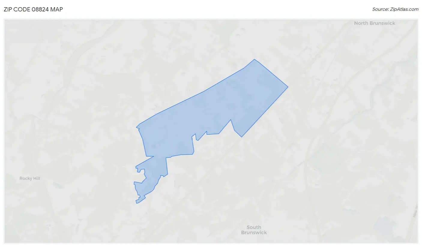 Zip Code 08824 Map