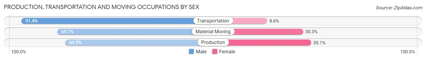 Production, Transportation and Moving Occupations by Sex in Zip Code 08873