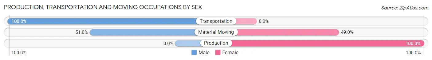 Production, Transportation and Moving Occupations by Sex in Zip Code 10017