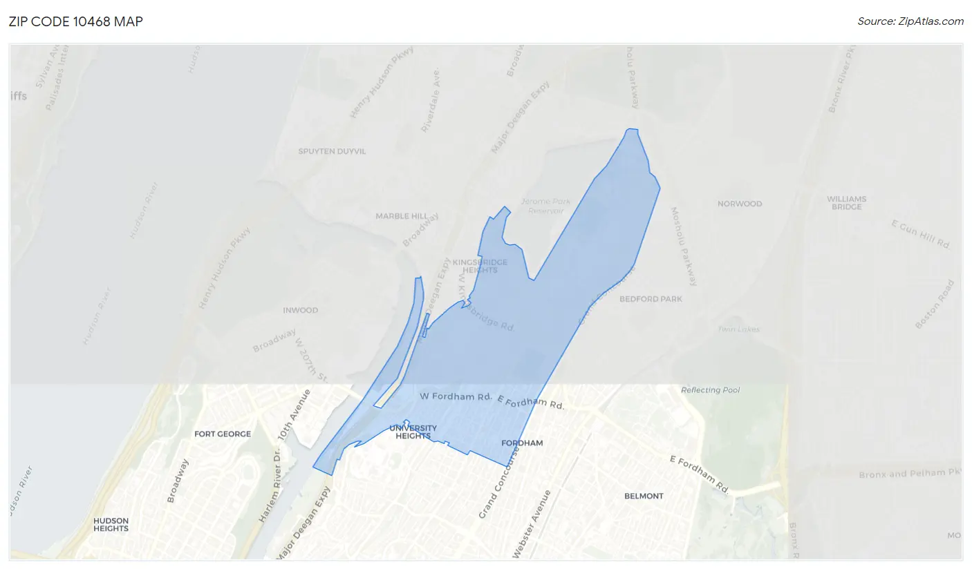 Zip Code 10468 Map