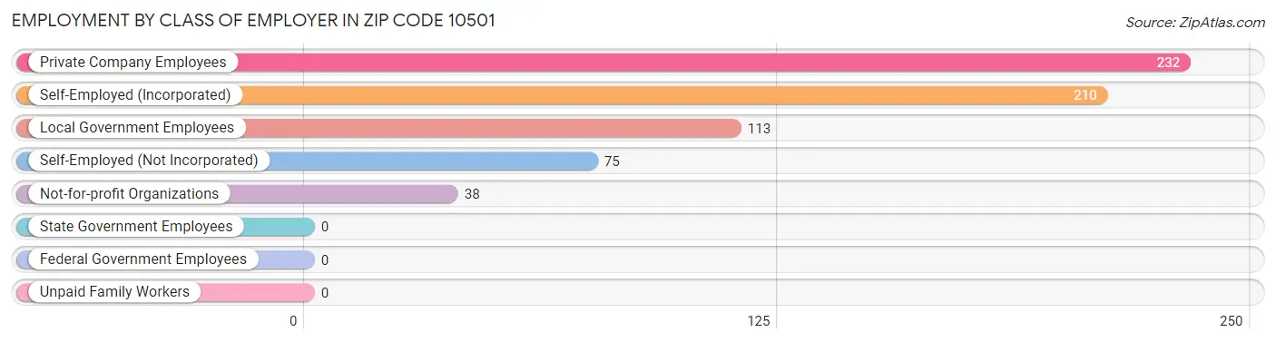 Employment by Class of Employer in Zip Code 10501