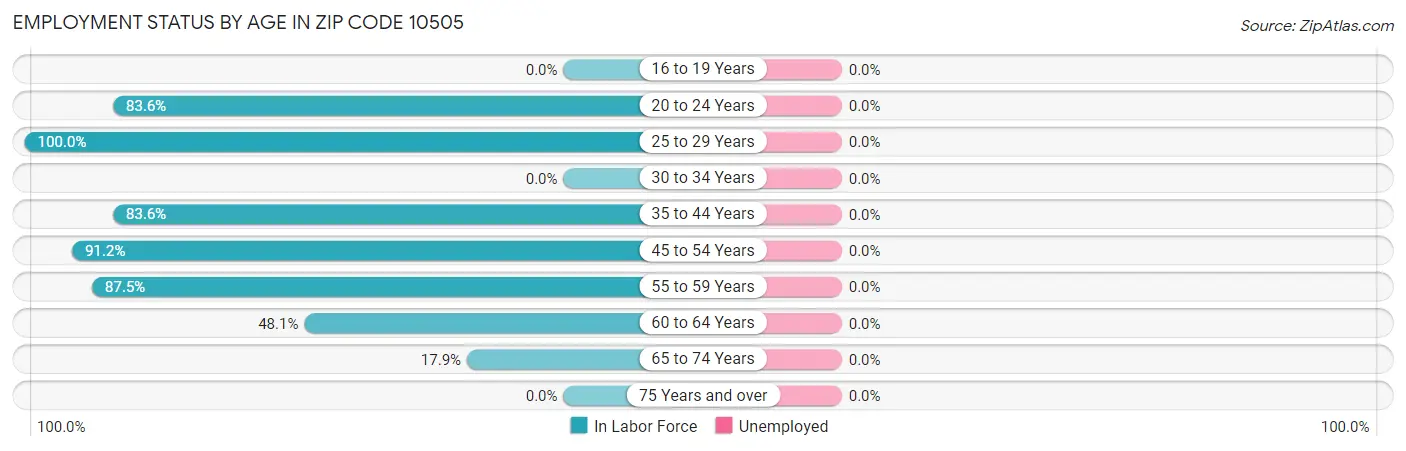 Employment Status by Age in Zip Code 10505