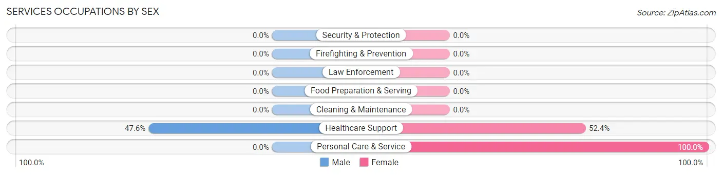 Services Occupations by Sex in Zip Code 10505
