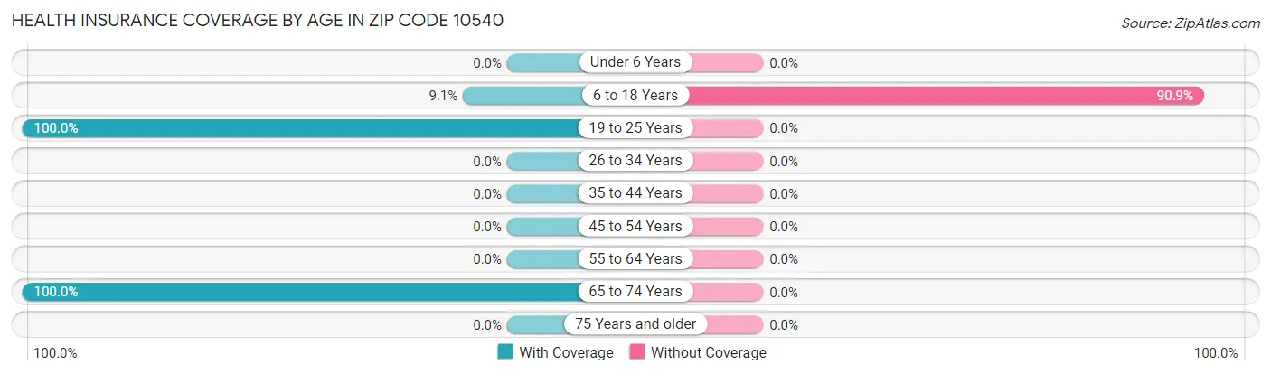 Health Insurance Coverage by Age in Zip Code 10540
