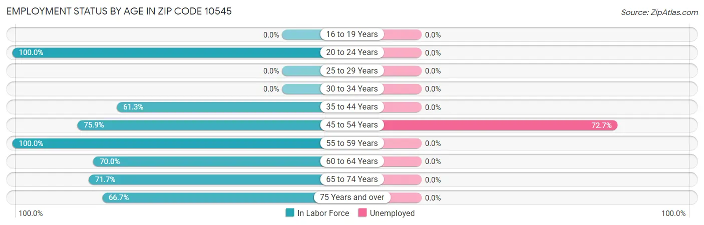 Employment Status by Age in Zip Code 10545