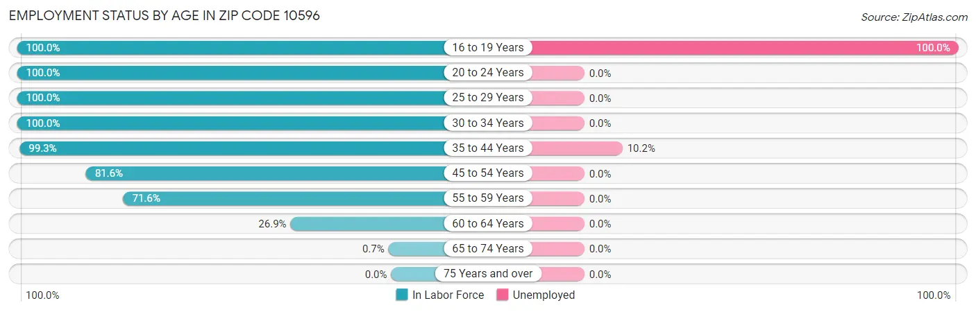 Employment Status by Age in Zip Code 10596