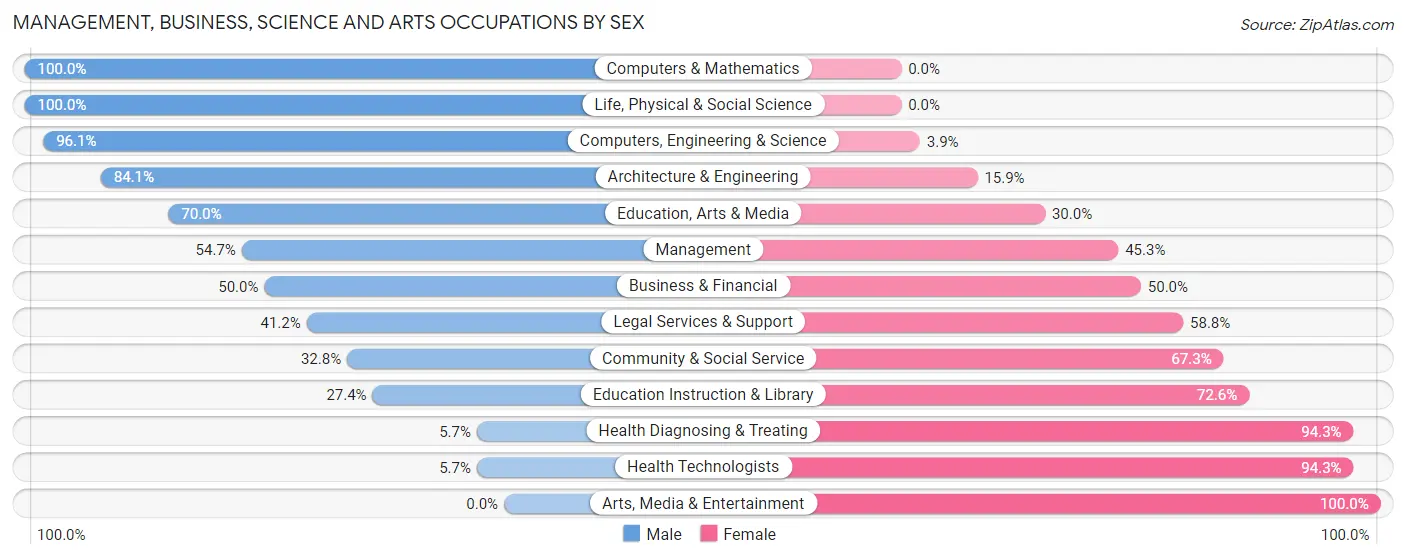 Management, Business, Science and Arts Occupations by Sex in Zip Code 10913