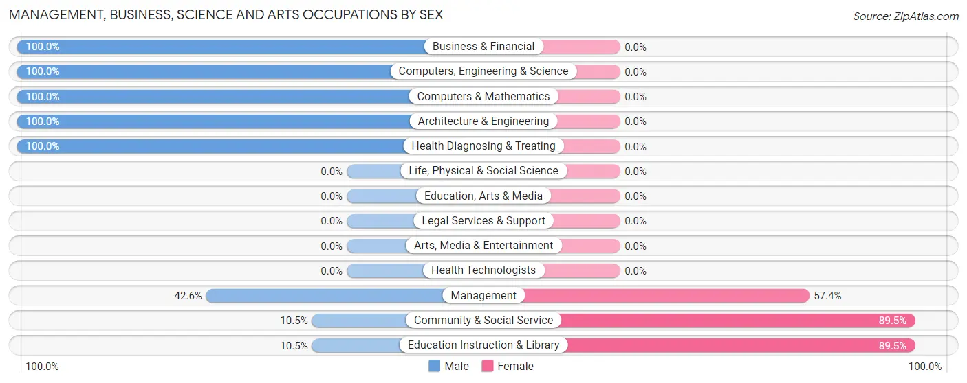 Management, Business, Science and Arts Occupations by Sex in Zip Code 10922