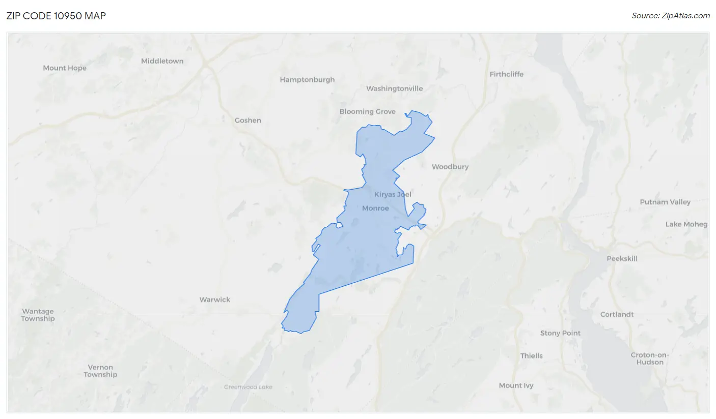 Zip Code 10950 Map