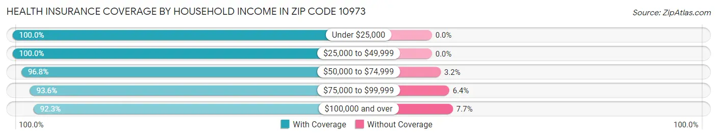 Health Insurance Coverage by Household Income in Zip Code 10973