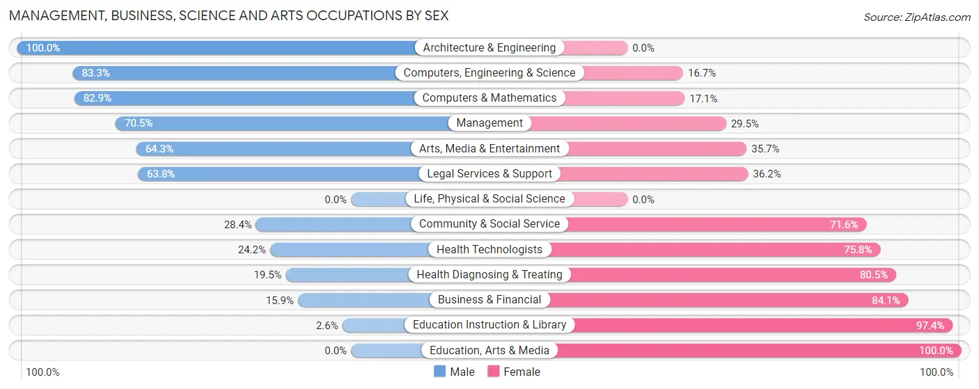 Management, Business, Science and Arts Occupations by Sex in Zip Code 10987