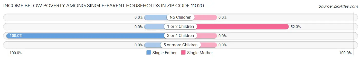 Income Below Poverty Among Single-Parent Households in Zip Code 11020