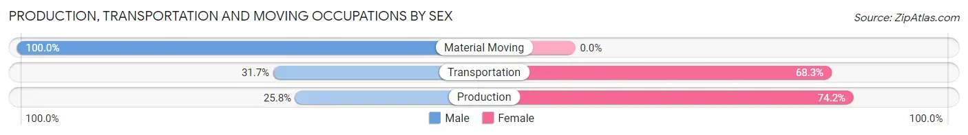 Production, Transportation and Moving Occupations by Sex in Zip Code 11020