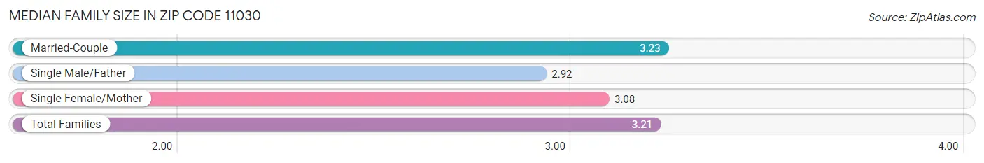 Median Family Size in Zip Code 11030