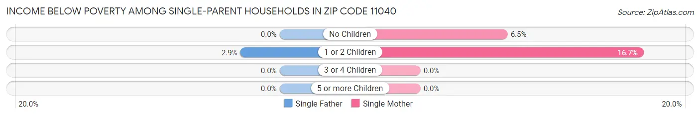 Income Below Poverty Among Single-Parent Households in Zip Code 11040
