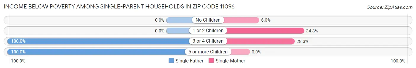 Income Below Poverty Among Single-Parent Households in Zip Code 11096