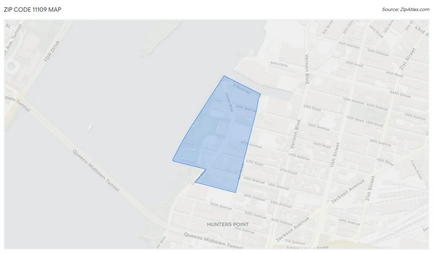 Zip Code 11109 Map