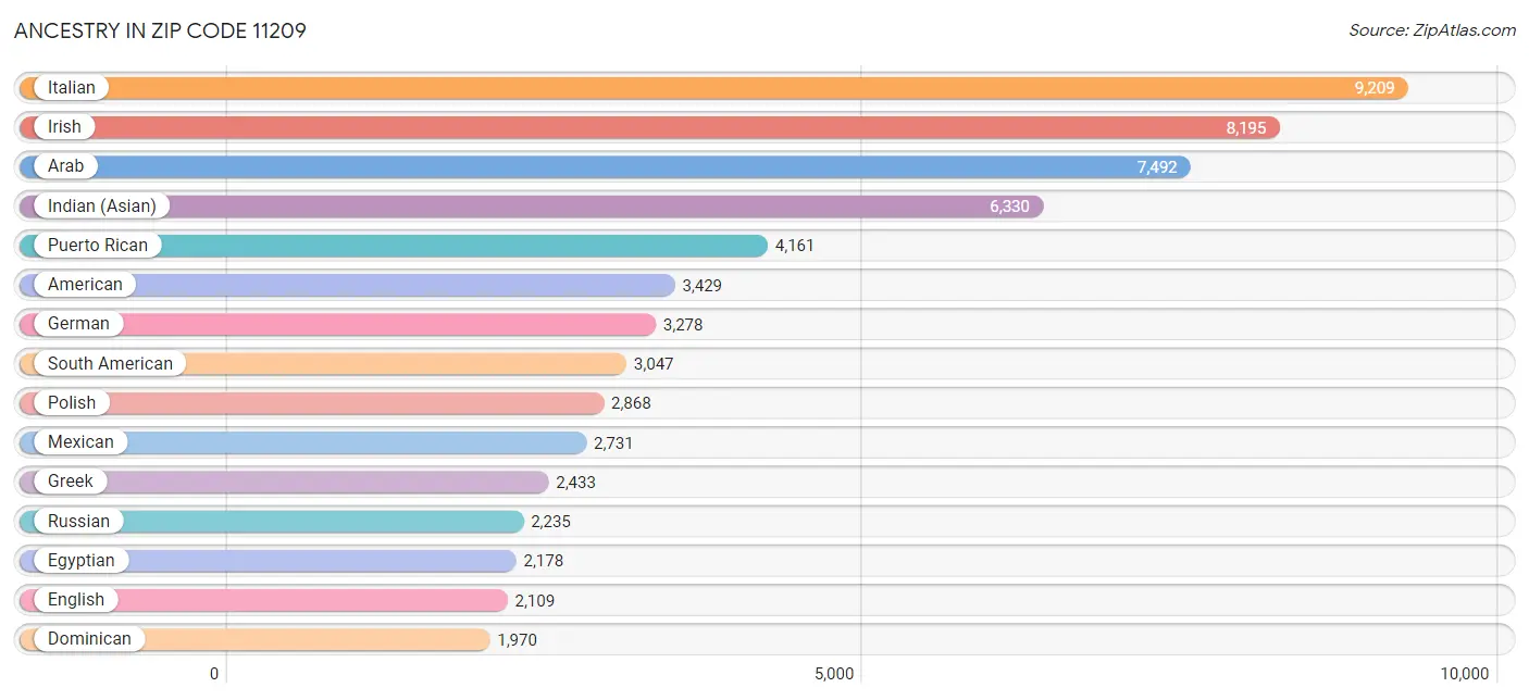 Ancestry in Zip Code 11209