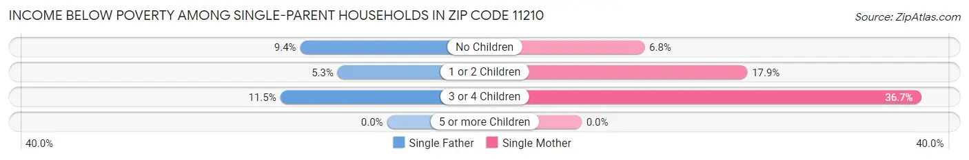 Income Below Poverty Among Single-Parent Households in Zip Code 11210