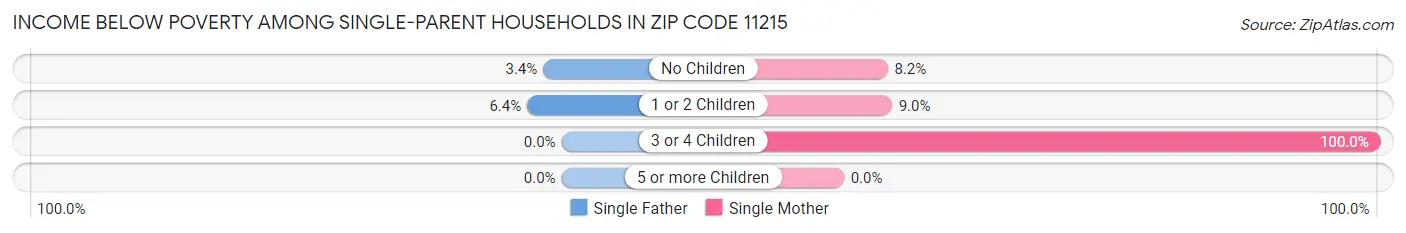 Income Below Poverty Among Single-Parent Households in Zip Code 11215