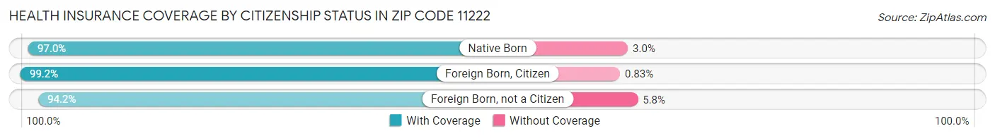 Health Insurance Coverage by Citizenship Status in Zip Code 11222