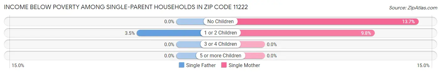 Income Below Poverty Among Single-Parent Households in Zip Code 11222