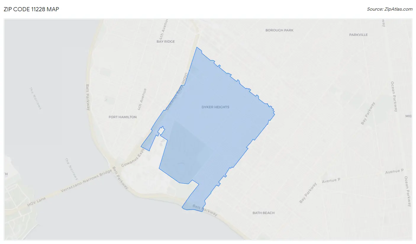 Zip Code 11228 Map