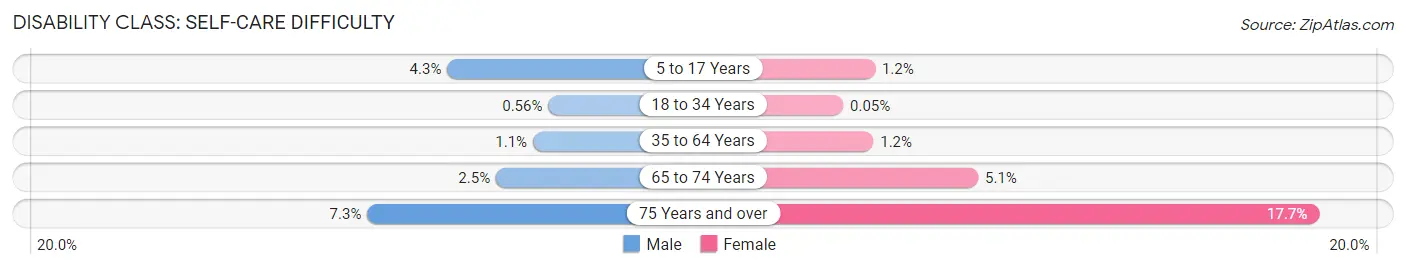 Disability in Zip Code 11228: <span>Self-Care Difficulty</span>