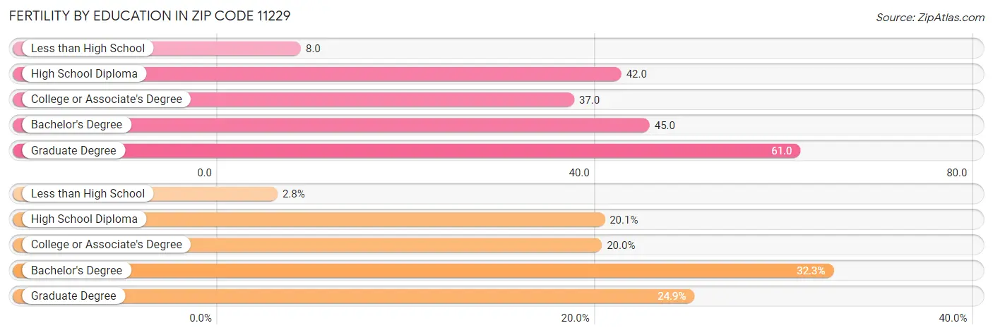 Female Fertility by Education Attainment in Zip Code 11229