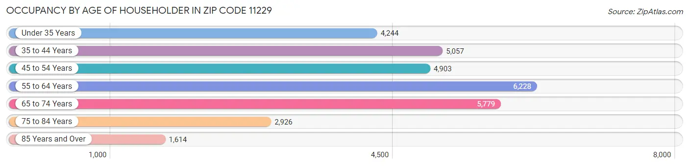 Occupancy by Age of Householder in Zip Code 11229