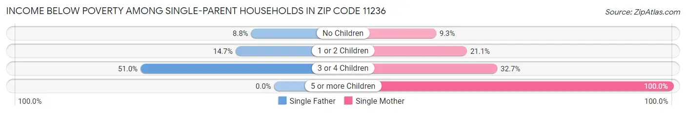Income Below Poverty Among Single-Parent Households in Zip Code 11236