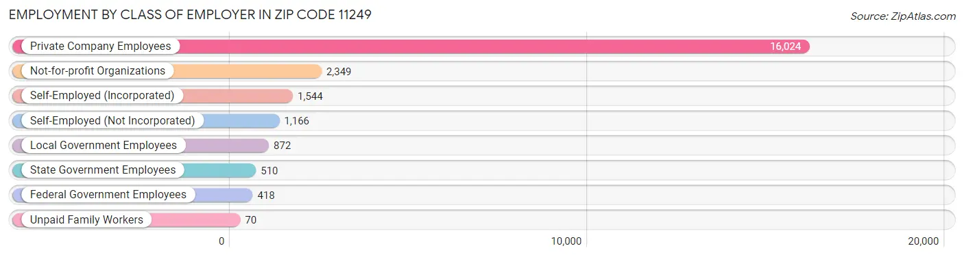 Employment by Class of Employer in Zip Code 11249