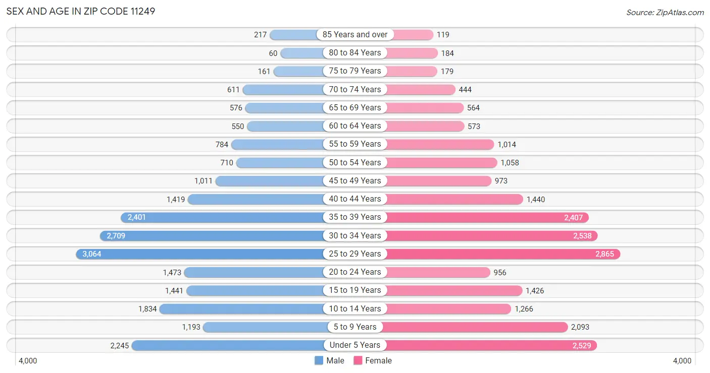 Sex and Age in Zip Code 11249