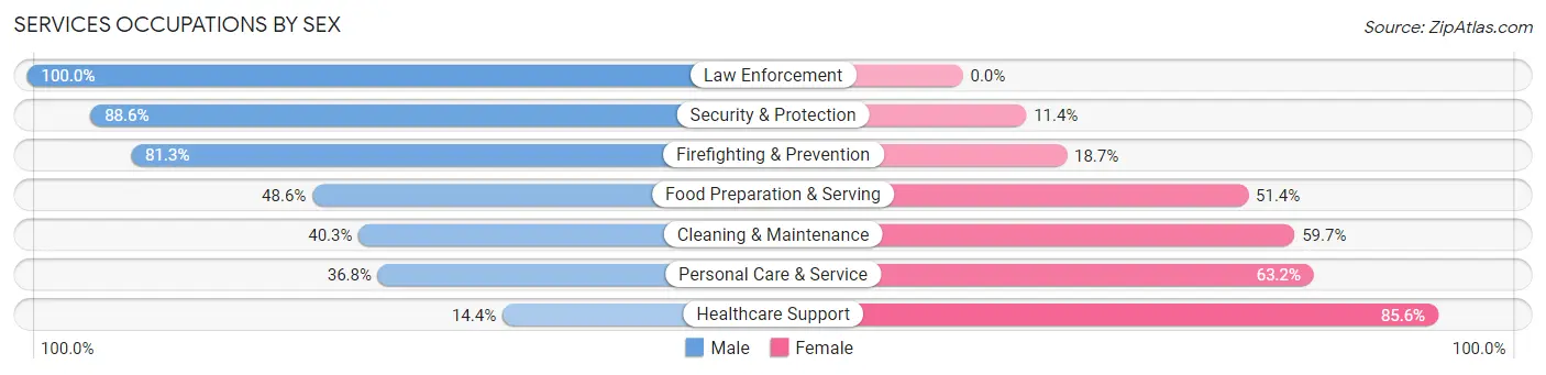 Services Occupations by Sex in Zip Code 11367