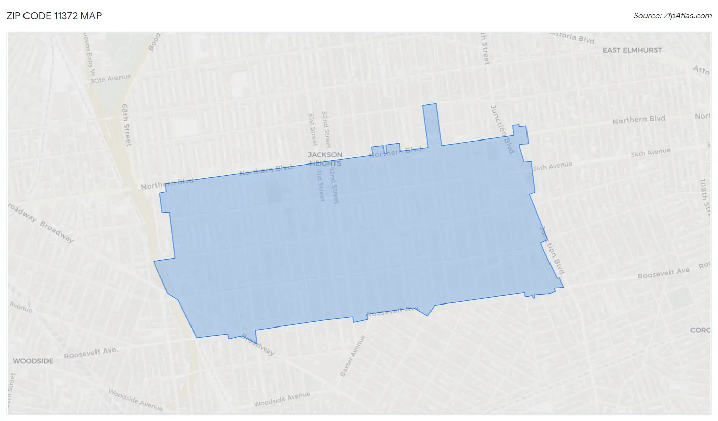 Zip Code 11372 Map