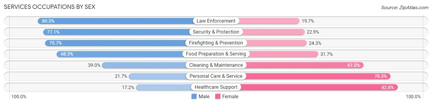 Services Occupations by Sex in Zip Code 11373