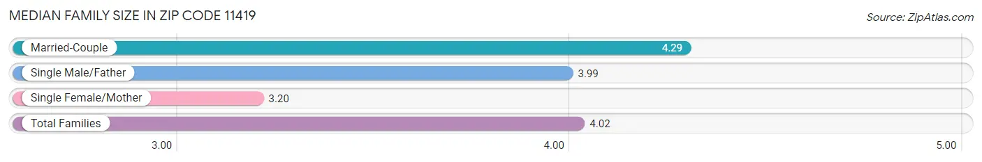 Median Family Size in Zip Code 11419