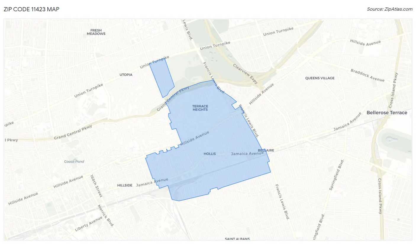 Zip Code 11423 Map