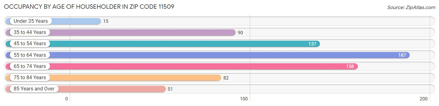 Occupancy by Age of Householder in Zip Code 11509