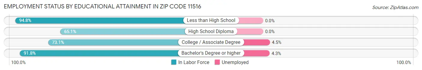 Employment Status by Educational Attainment in Zip Code 11516