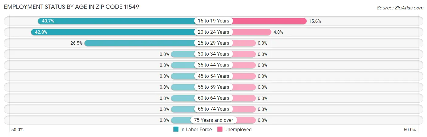 Employment Status by Age in Zip Code 11549