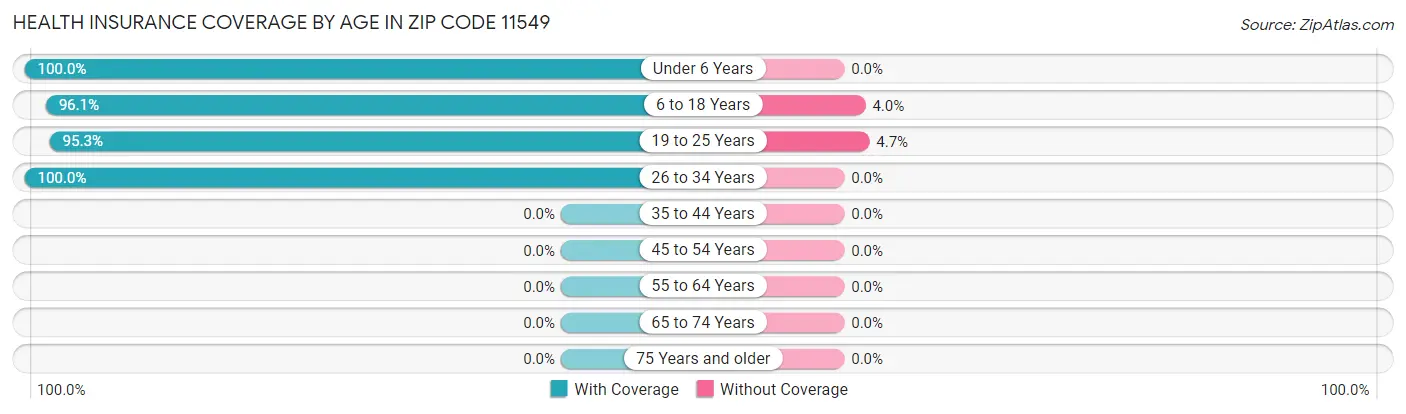 Health Insurance Coverage by Age in Zip Code 11549