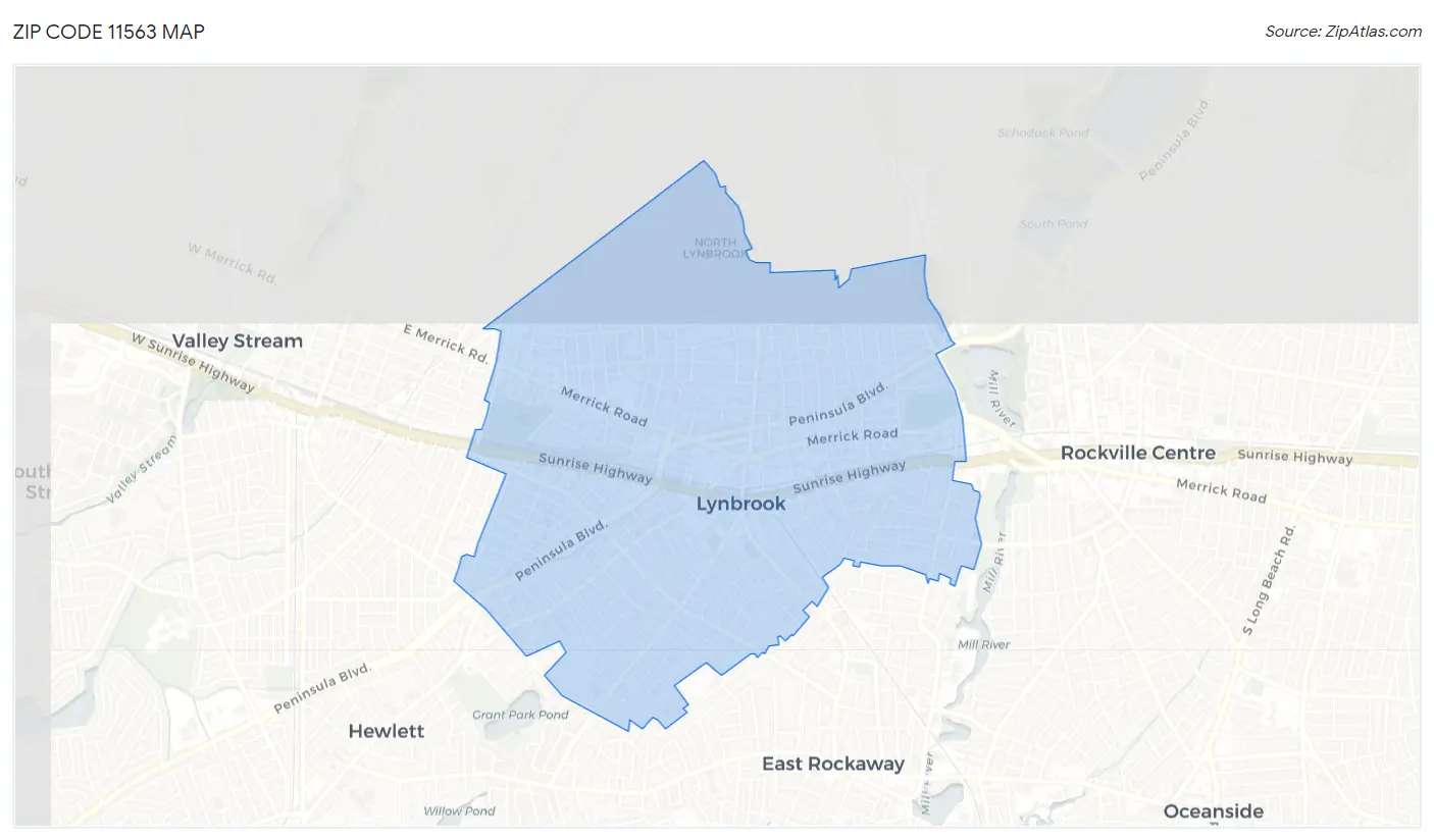 Zip Code 11563 Map