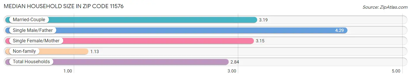 Median Household Size in Zip Code 11576